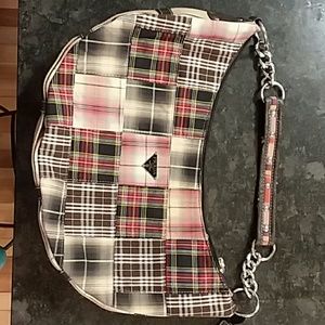 prada plaid tote bag